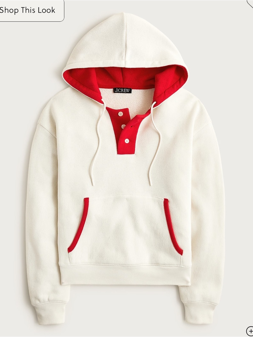 J crew Heritage terry contrast-trim hoodie